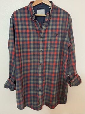 Weatherproof Vintage Plaid Flannel XLT Distressed Oversized Fall Shacket